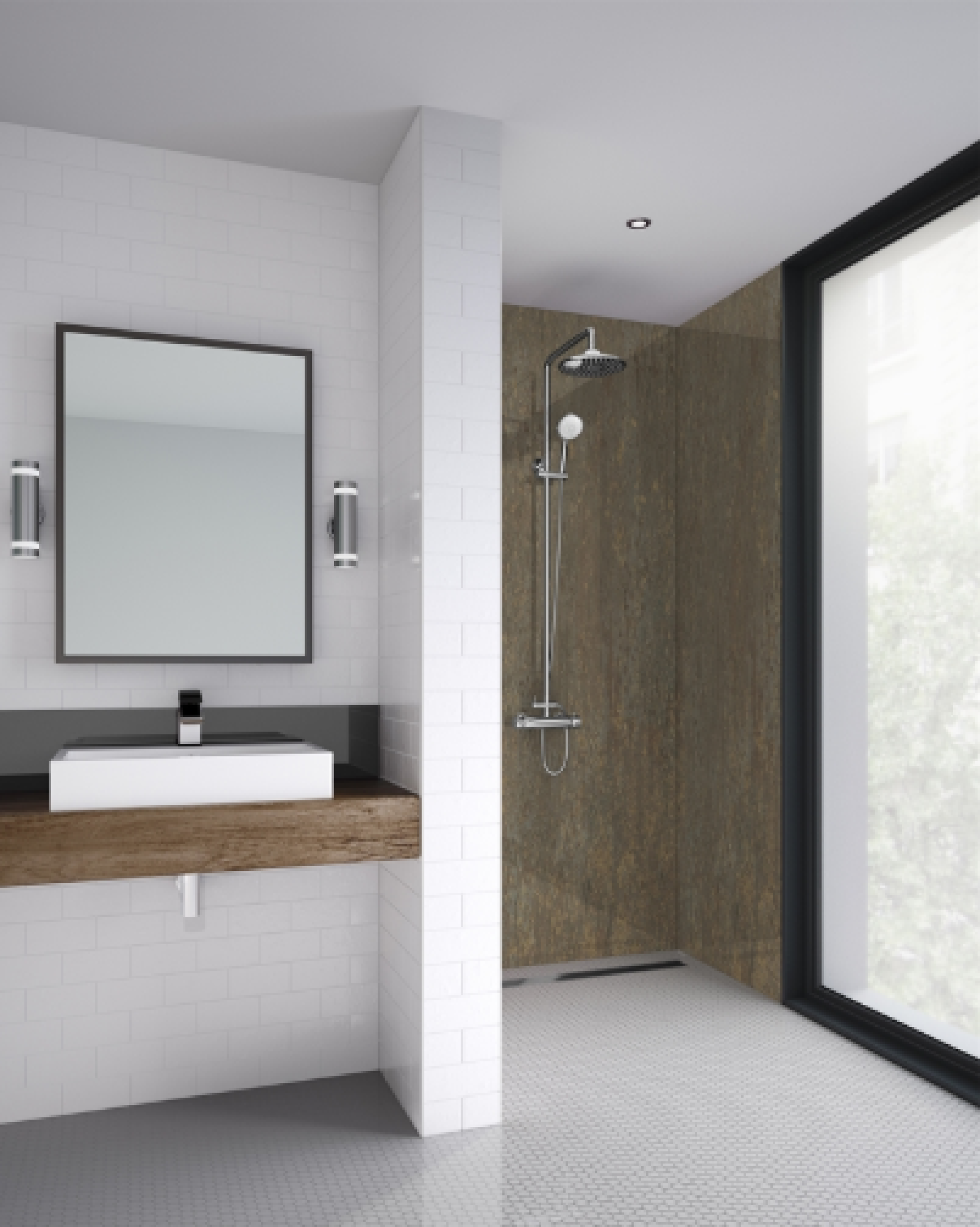 Gold Alloy Bathroom & Shower Wall Panel Wetwall