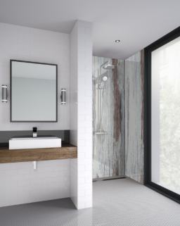 Painted Wood Bathroom Shower Panel