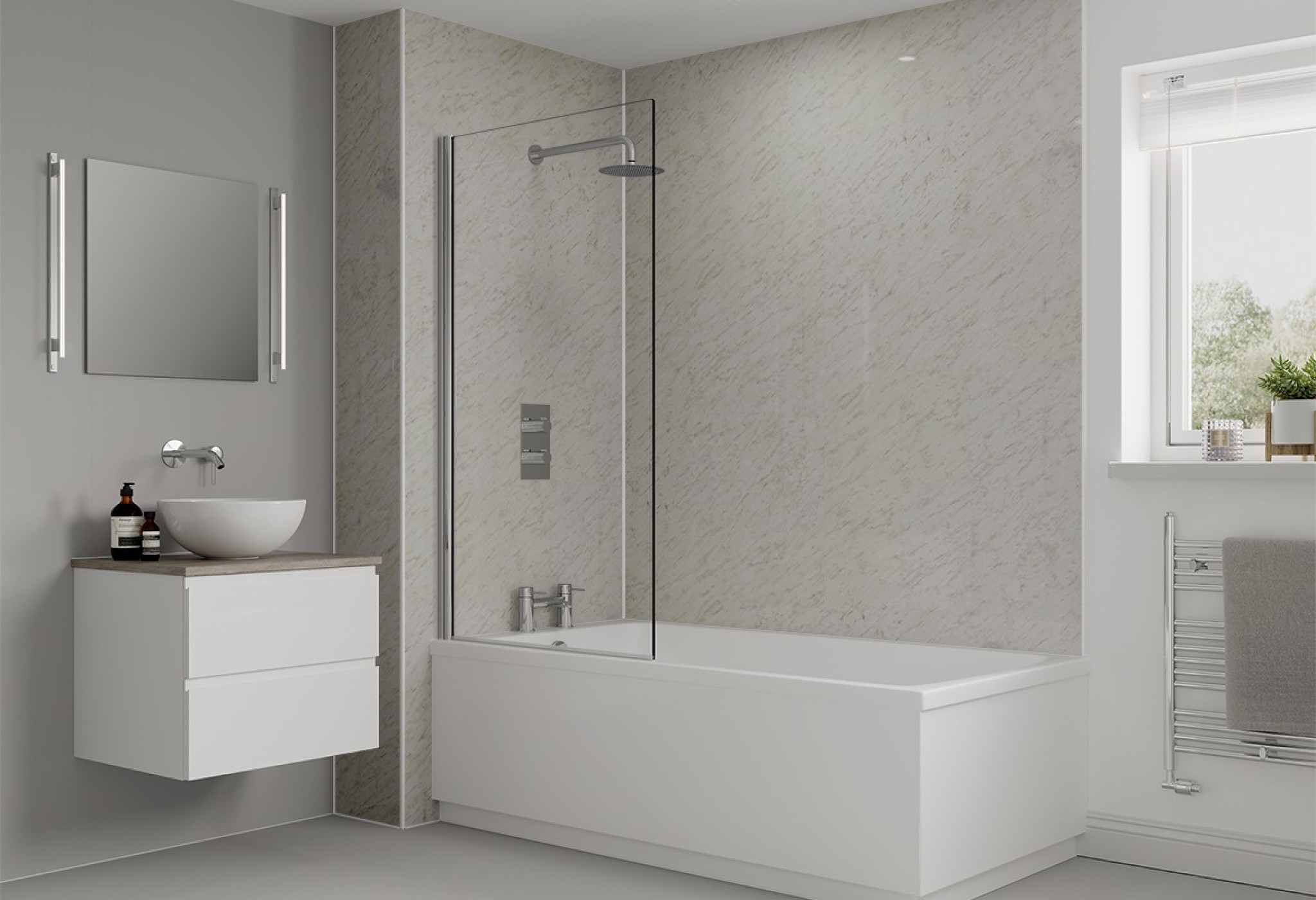 Classic Marble Bathroom & Shower Wall Panel Multipanel