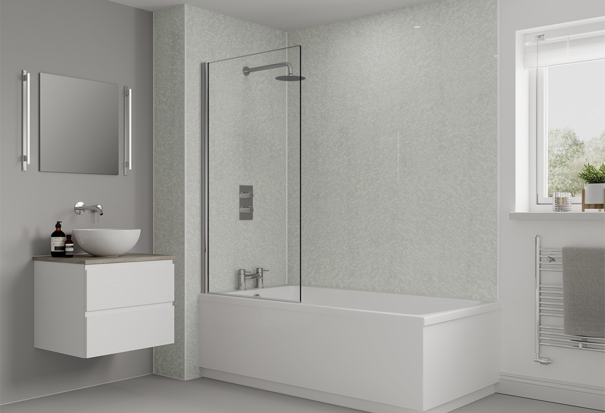 Frost White Bathroom & Shower Wall Panel Multipanel