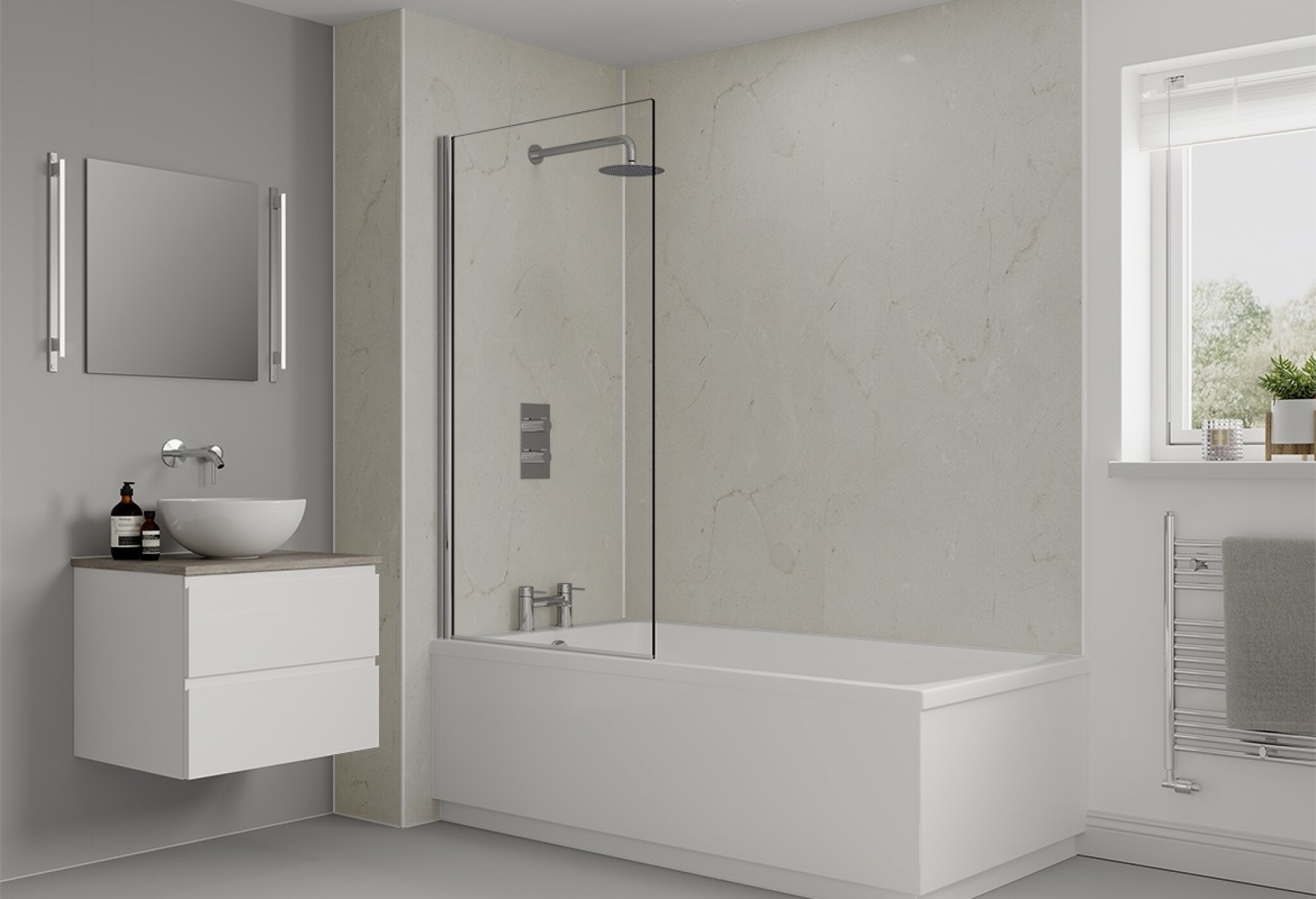 Marfil Cream Bathroom & Shower Wall Panel | Multipanel