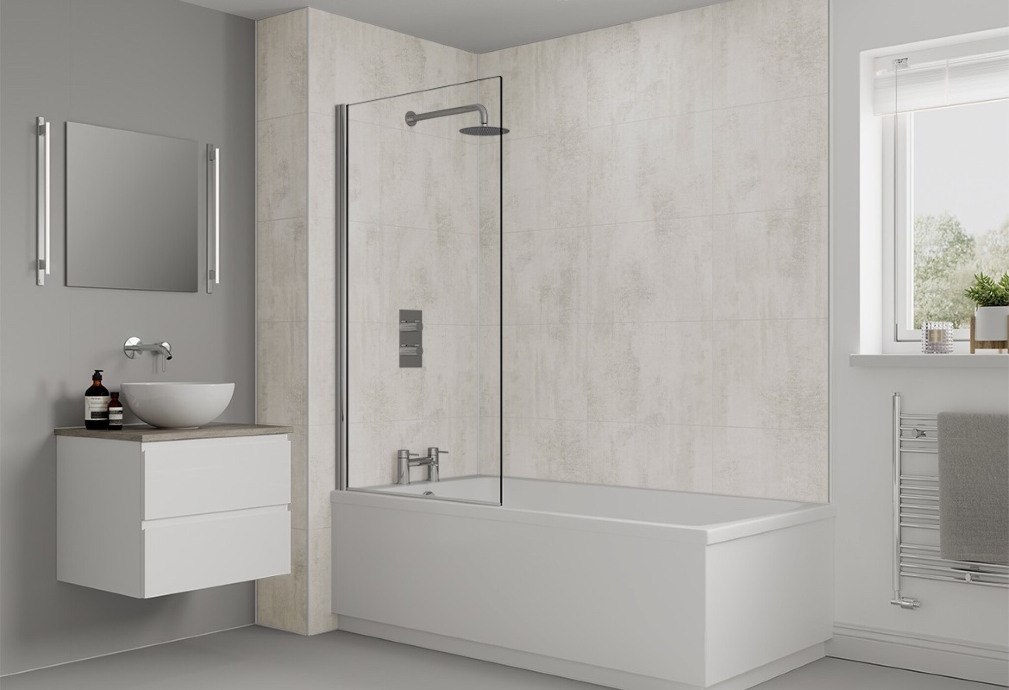 White Gypsum Bathroom & Shower Wall Panel Multipanel